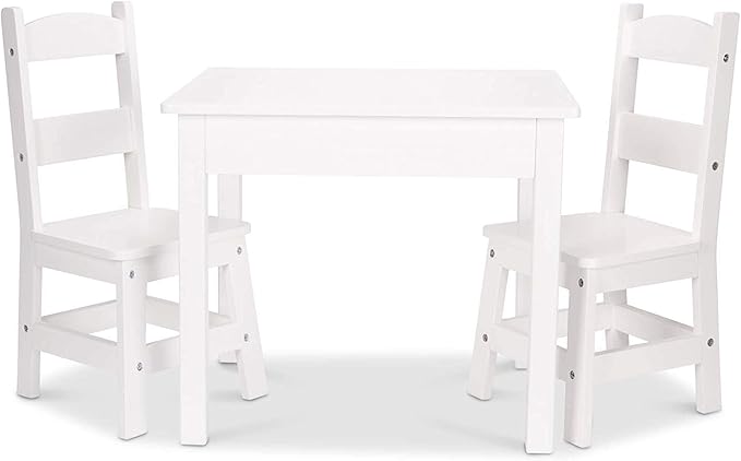 Melissa & Doug Wooden Kids Table & Chairs Set, Montessori, Homeschool Classroom by MelissaDoug