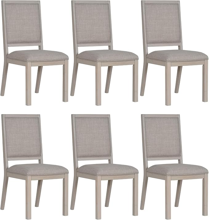 COLAMY Wood Dining Chairs Set of 6, Mid Century Modern Upholstered Kitchen by COLAMYINC