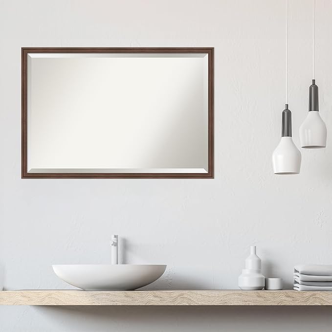 Amanti Art Brown Bathroom Mirror - Image 6