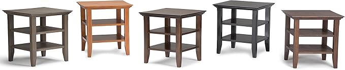 SIMPLIHOME Acadian SOLID WOOD 19 inch Wide Square Transitional End Table in - Image 12