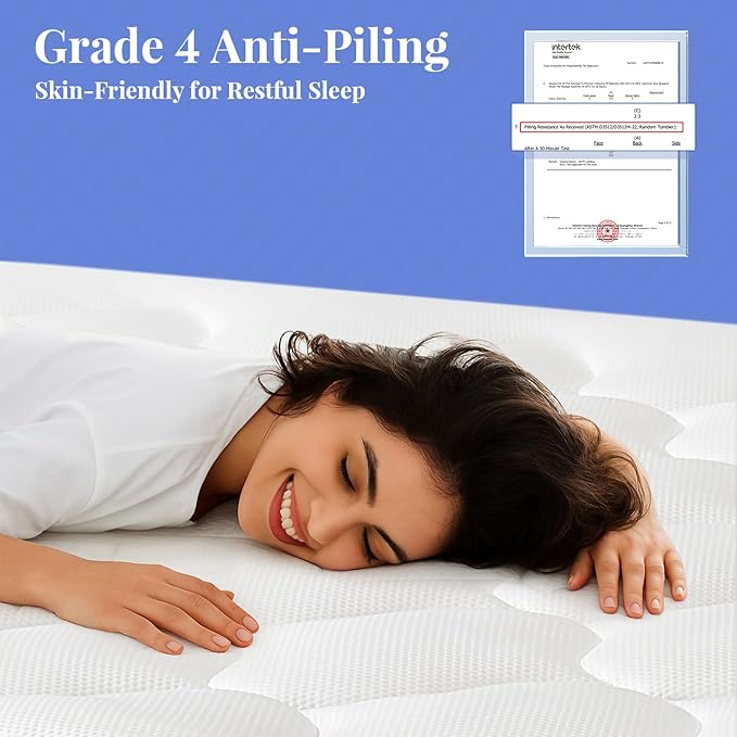 OhGeni Cooling 4 inch Dual Layer Twin XL Mattress Topper, 2 inch Gel Memory Foam - Image 14