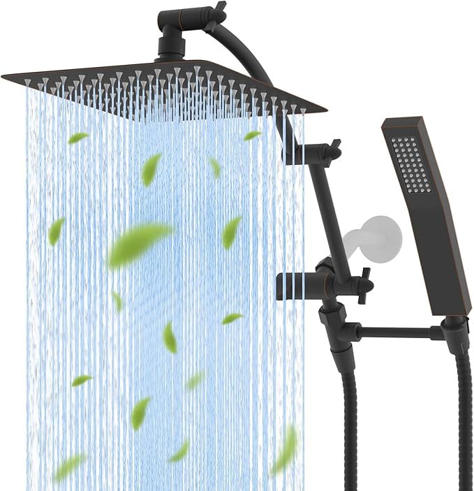 Hibbent All Metal 10'' Rainfall Shower Head, Shower Head Combo, High Pressure by Hibbent