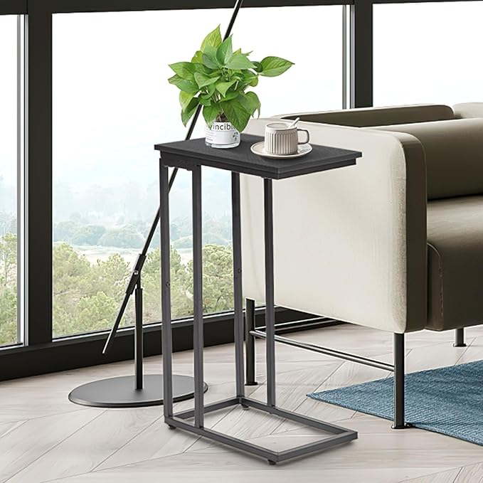 C-Shaped End Table, for Living Room, Small Spaces, TV Tray Couch Side Tables - Image 7