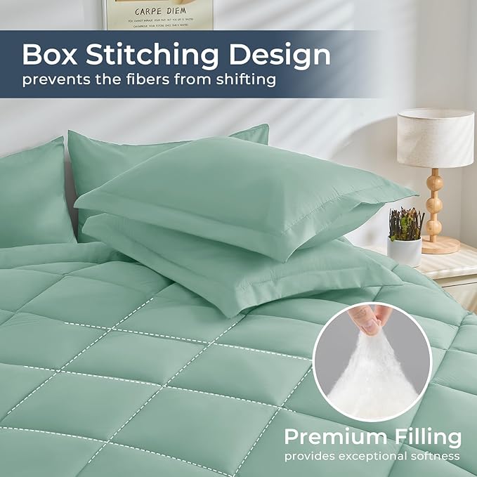 HEVUMYI Sage Green Queen Comforter Set - Image 5