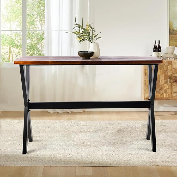 Bar Table, 47.24"L×41.33"H Bar Height Pub Table High Top Rectangular Sofa - Image 3