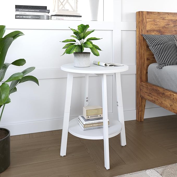 Side Table, Small Round End Table - Image 2