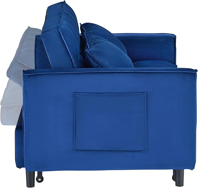 Ball & Cast 3 in 1 Convertible Sleeper Sofa Bed, Velvet Futon Couch - Image 13