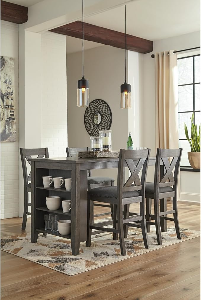 Signature Design by Ashley Caitbrook Rustic 24.63" Counter Height Upholstered - Image 9
