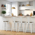 24” Swivel Bar Stools Set of 4, Counter Height Bar Stools Wooden Seat, Metal by Homvinax