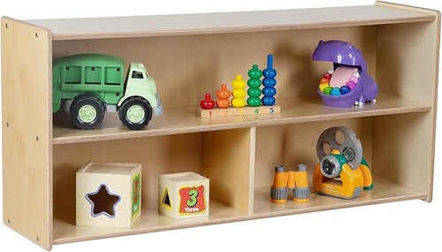 2-Shelf Kids Bookshelf & Toy Storage Organizer | 3-Section Montessori Shelves by RRIGoods