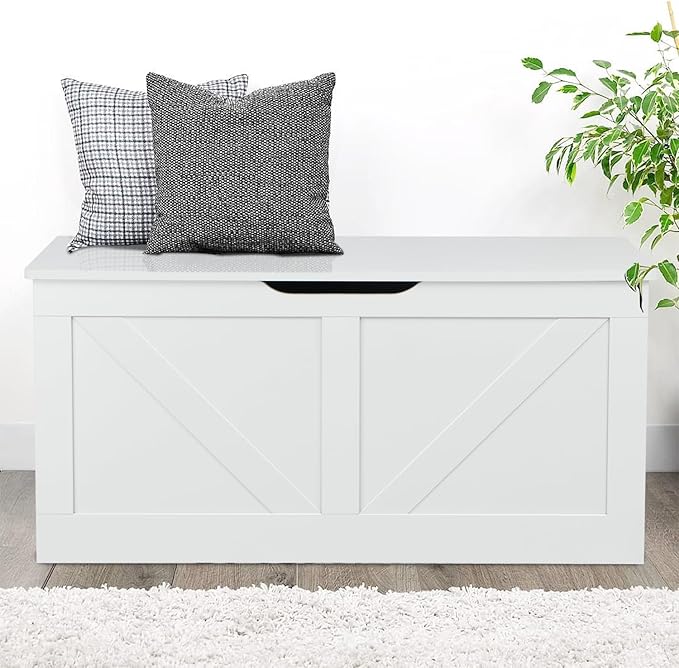 39.4" Storage Chest, Wooden Storage Bench, Large Storage Trunk - Image 7