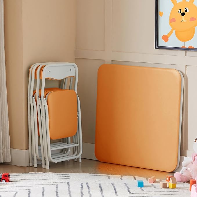 VECELO Kids Folding Activity Table and Chair Set, - Image 8
