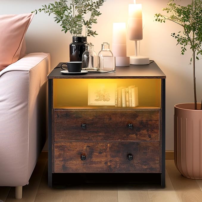 27 Inch Wide Night Stand, Large Wood Night Stand - Image 8