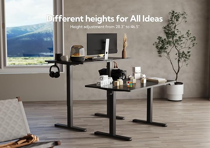 Claiks Electric Standing Desk, Adjustable Height Stand up Desk, 40x24 Inches - Image 7