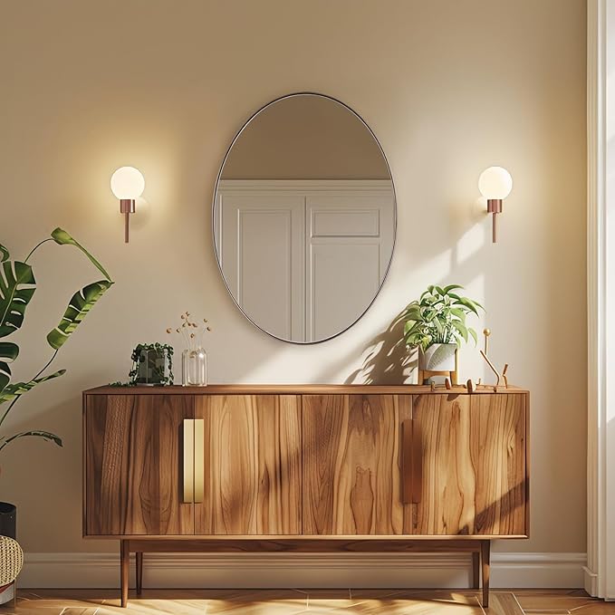 ANDY STAR Bronze 22x30 Oval Bathroom Mirror, Sturdy Stainless Steel Frame - Image 8