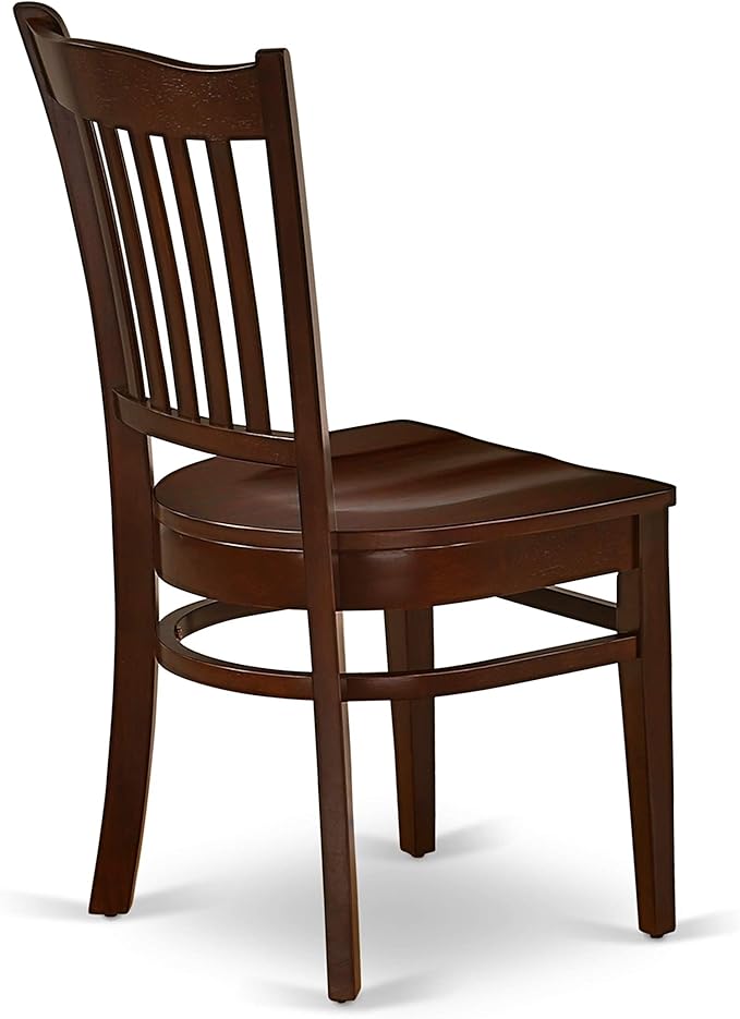 East West Furniture ANGR5-MAH-W 5 Piece Dining Room Table Set Includes a Round - Image 9