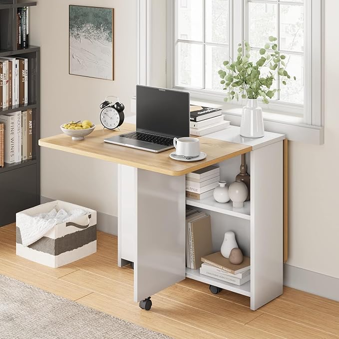 IDEALHOUSE Folding Dining Table, Drop Leaf Table - Image 4