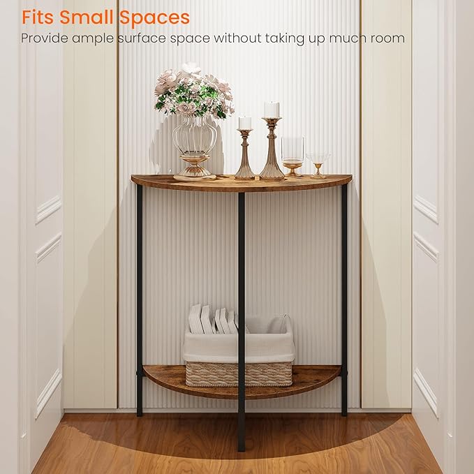 Homode Half Moon Table, Small Entryway Table, Half Round Entry Table, Narrow - Image 4