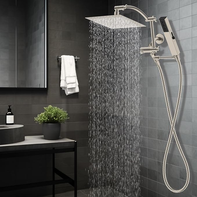 Hibbent All Metal 8'' Rainfall Shower Head, Shower Head Combo, High Pressure - Image 9