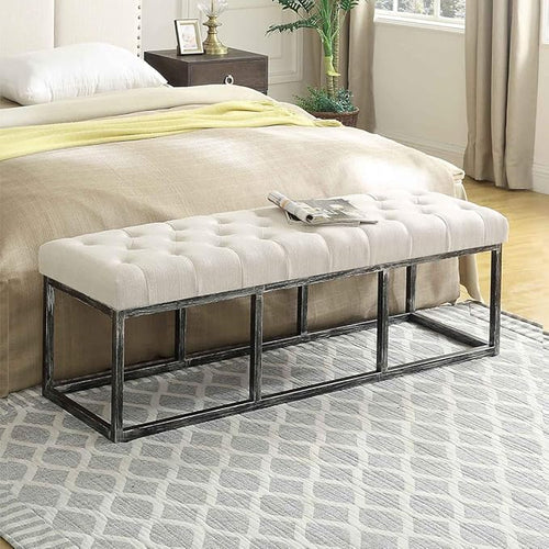 24KF Upholstered Tufted Long Bench by WEMARTHOMEDECOR