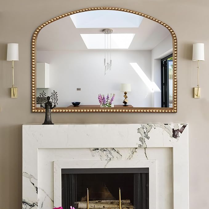 ironsmithn Gold Arched Mirror, Classic Vintage Decorative Mirror, Marlowe by ironsmithn