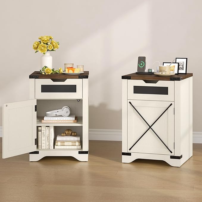 Farmhouse End Table Set of 2 by FiveWillowise