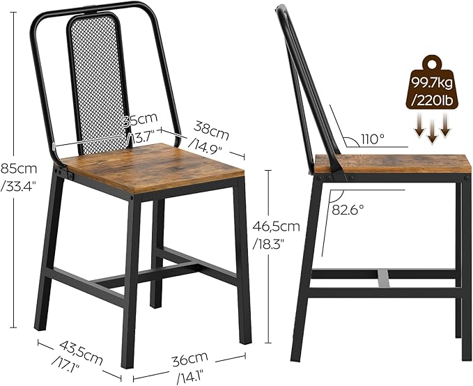 Dining Chairs Set of 4, Wooden Kitchen Chairs, Farmhouse Dining Chairs - Image 3