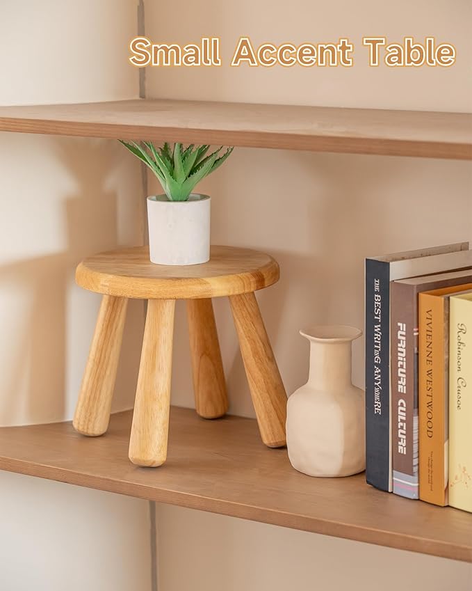 100% Solid Wood Mushroom Step Stool, Small Wooden Stool - Image 8
