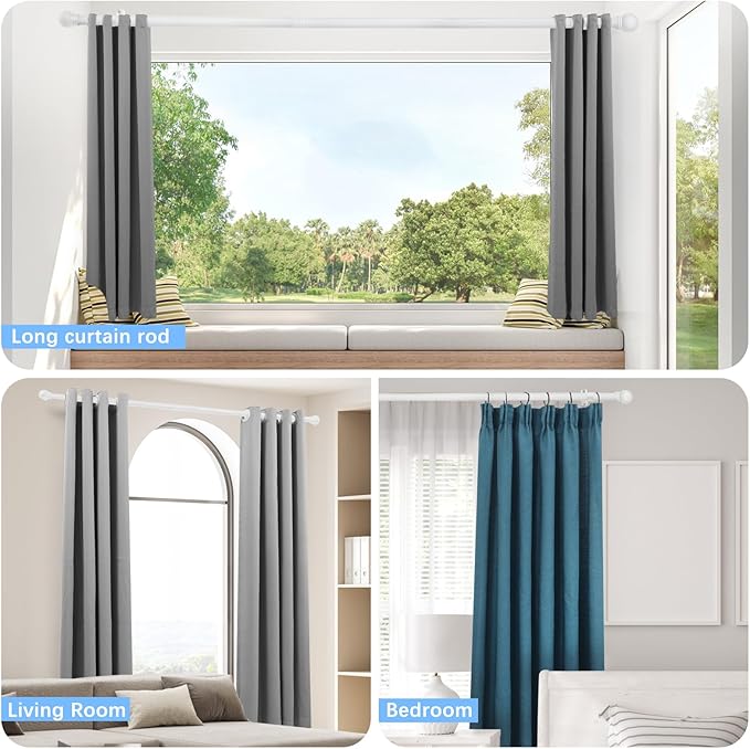Curtain Rods for Windows 16 to 48 Inches, Curtain Rod Max Adjustable Length of - Image 6