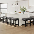 MALOL Set of 6 Saddle Bar Stools Counter Height 24.4”, Modern PU Leather by Unknown