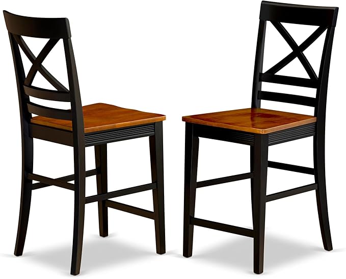East West Furniture QUIN9-BLK-W 9 Piece Dining Room Furniture Set Includes a - Image 4