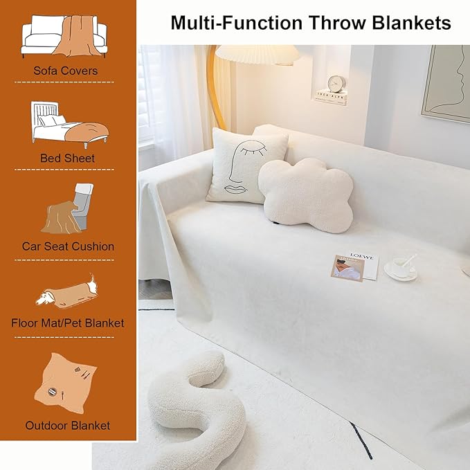 STACYPIK Waterproof Ivory White Sofa Covers Couch Cover - Image 3