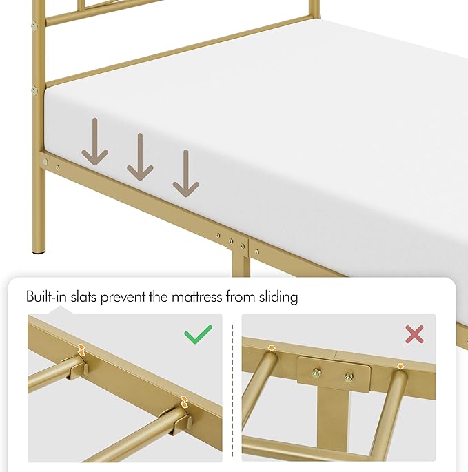 Yaheetech Twin Metal Bed Frame, Platform Bed Frame, Mattress Foundation - Image 6