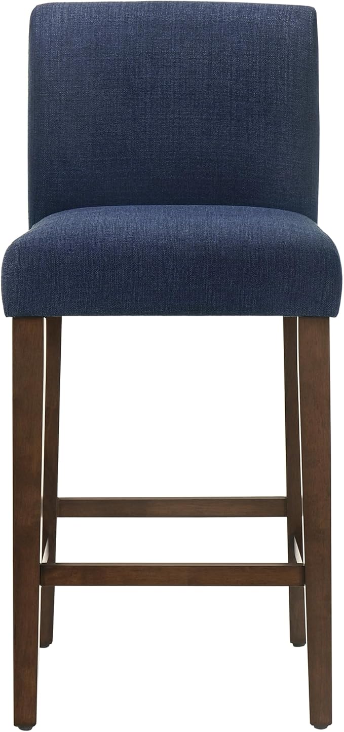 CHITA Counter Height Bar Stools Set of 3, Fabric in Midnight Blue - Image 4