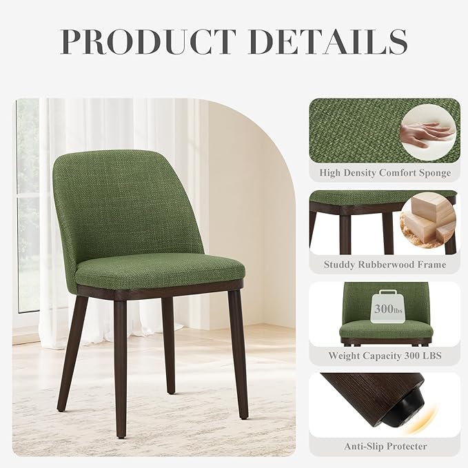 COLAMY Upholstered Dining Chairs Set of 6, Modern Kitchen Chairs - Image 5