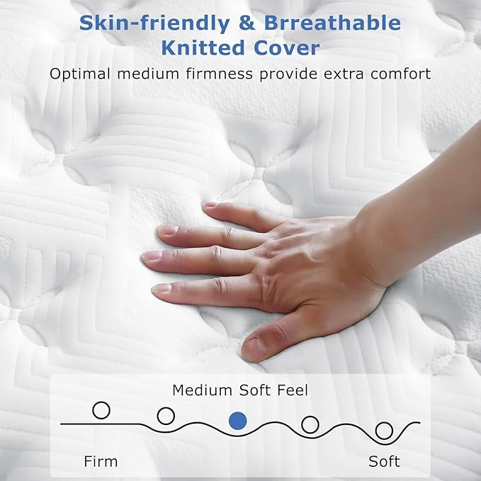 Queen Mattress, 12 Inch Medium Firm Hybrid - Image 4