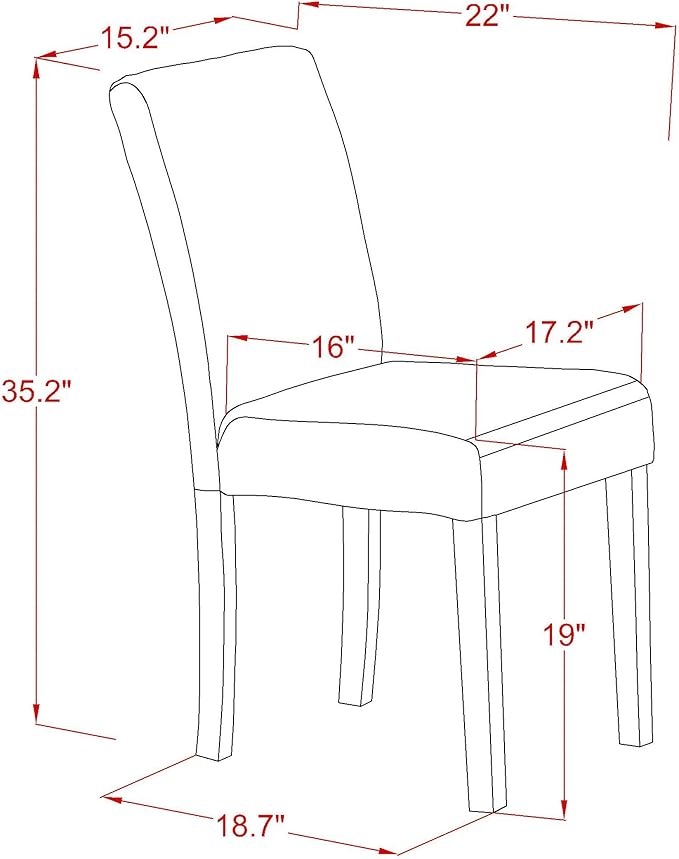 East West Furniture X677AB624-7 7 Piece Dining Set Consist of a Rectangle - Image 13