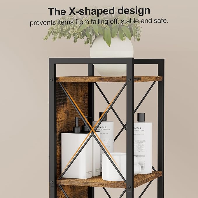 Homhedy 6 Tier Bookshelf Bookcase, Tall Narrow Bookshelf - Image 4