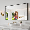 Bathroom Mirror 36x48 Black Bathroom Wall-Mounted Mirrors, Modern Vanity Mirror by KOONMI