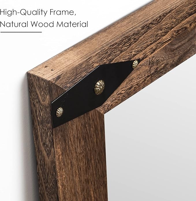 Farmhouse Rustic Mirror Wood Framed - Image 8