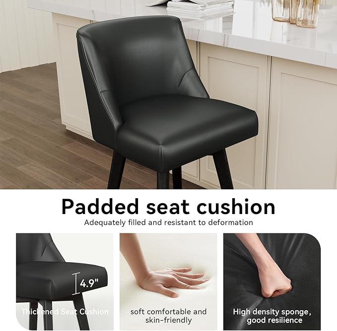 Vipbear Swivel Counter Height Bar Stools Set of 3, 26.8" H Counter Stools - Image 4