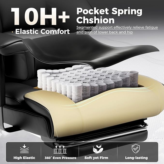 GTRACING Big and Tall Gaming Chair 400lbs Heavy Duty Office Chair - Image 4