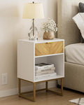 Masupu Nightstand, Modern Night Stand Boho Farmhouse Wood Bedside Table by Masupu