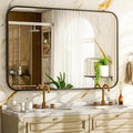 26 x 38 Inch Bathroom Mirror, Rounded Rectangular Vanity Mirror by EASLY