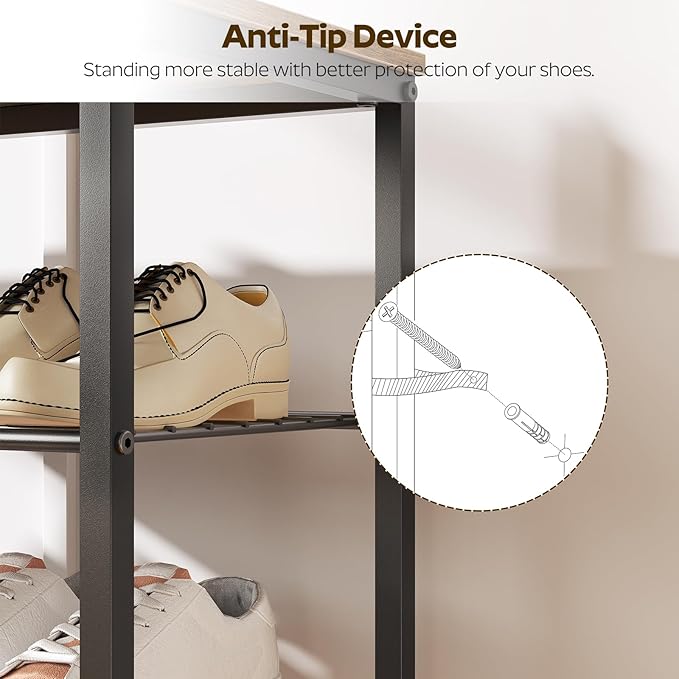 5-Tier Shoe Rack, Shoe Storage for Entryway and Closet, Free Standing Shoe - Image 7