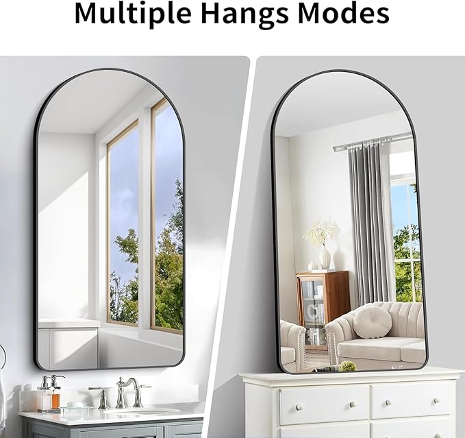 Arched Bathroom Mirror, Wall Mounted Mirror, Living Room, Hanging or Leaning - Image 7