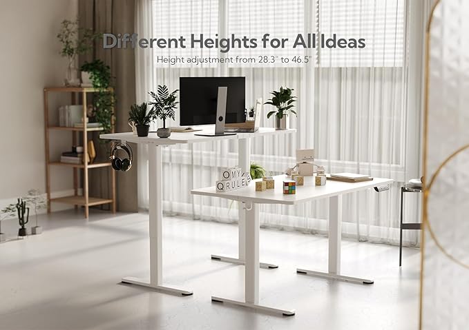 Claiks Electric Standing Desk, Adjustable Height Stand up Desk, 55x24 Inches - Image 4