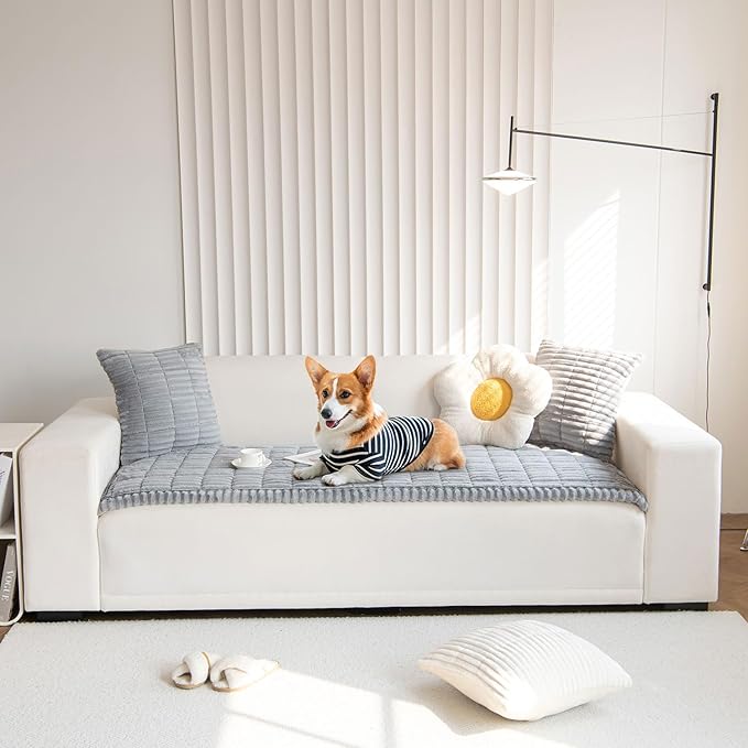 OTOB Dog Couch Covers for 3 Cushion Washable Non Slip Plush Pet Friendly Bed - Image 7