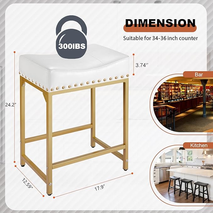 Bar Stools Set of 4 Counter Height, Stools - Image 3