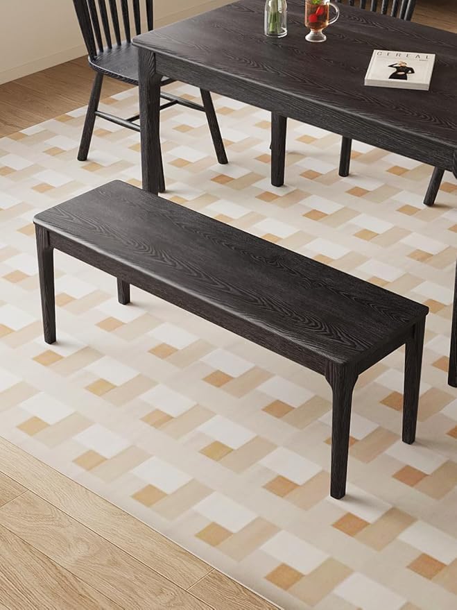 Dining Bench, Wood Bench Solid Oak Wooden Bench Indoor Dining Room Table Home - Image 6